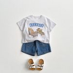 【90-150cm】Ｔシャツ レトロ クマ カジュアル トップス - 画像 (9)