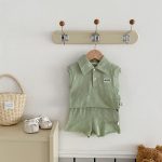 【73-100cm】セットアップ ベビー ポロネック ノースリーブ - 画像 (5)