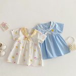 【73-120cm】ワンピース ベビー 女の子 可愛い セーラー - 画像 (2)