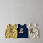 【73-100cm】セットアップ ベビー くまさんベスト＆チェックショートパンツ - 画像 (5)