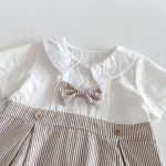 【66-90cm】カバーオール ベビー 切り替え リボン お出かけに - 画像 (6)