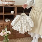 【66-90cm】ロンパース ベビー 女の子 韓国風 プリンセス 小花柄 - 画像 (3)