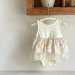 【73-90cm】ロンパース ベビー 小花柄 チュール - 画像 (7)