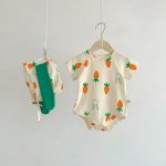 【66-90cm】ロンパース＆帽子 ベビー キュート ウサギ にんじん柄 - 画像 (3)