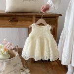 【73-100cm】ワンピース ベビー プリンセス 立体ローズ - 画像 (3)