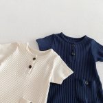 【66-90cm】カバーオール ベビー 半袖 無地 ナチュラル - 画像 (7)