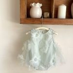 【73-90cm】ドレスロンパース ベビー おしゃれ ふんわりチュール - 画像 (3)