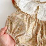 【66-90cm】ロンパース ビッグ襟 花柄 おしゃれ ベビー服 - 画像 (7)