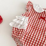 【66-90cm】ロンパース レッド チェック 可愛い おしゃれ ベビー服 - 画像 (15)