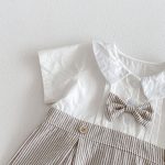 【66-90cm】カバーオール ベビー 切り替え リボン お出かけに - 画像 (7)