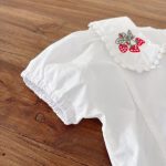 【73-100cm】サロペットロンパース＆ブラウス ベビー いちご刺繍 スウィート - 画像 (8)