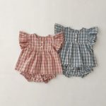 【66-100cm】セットアップ ベビー 女の子 フリル袖 チェック - 画像 (4)