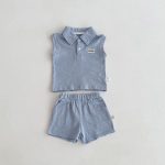 【73-100cm】セットアップ ベビー ポロネック ノースリーブ - 画像 (6)