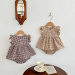 【66-100cm】セットアップ ベビー チェック フリル トップス＆パンツ - 画像 (6)