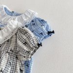 【66-90cm】ロンパース ベビー 女の子 蝶結び パフスリーブ - 画像 (10)