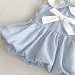 【73-100cm】ワンピース ベビー 女の子 ストライプ リボン付き - 画像 (11)
