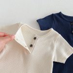 【66-90cm】カバーオール ベビー 半袖 無地 ナチュラル - 画像 (8)