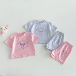 【80-130cm】セットアップ ベビー 男女兼用 リボン プリント - 画像 (15)