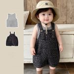 【73-100cm】セットアップ ヒョウ柄 サロペット＆シャツ 可愛い - 画像 (4)