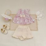 【73-110cm】セットアップ ベビー ナチュラル プリント