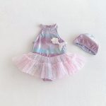 【73-100cm】ワンピース水着  プリンセス レース付き プール遊び - 画像 (9)