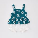 【66-100cm】セットアップ ベビー服 女の子 フラワーキャミトップス＆ショートパンツ - 画像 (4)