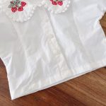 【73-100cm】サロペットロンパース＆ブラウス ベビー いちご刺繍 スウィート - 画像 (9)