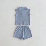 【73-100cm】セットアップ ベビー ポロネック ノースリーブ - 画像 (7)