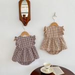 【66-100cm】セットアップ ベビー チェック フリル トップス＆パンツ - 画像 (7)