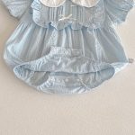 【66-90cm】ロンパース リボン付き ブルー 可愛い 女の子 - 画像 (9)