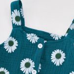 【66-100cm】セットアップ ベビー服 女の子 フラワーキャミトップス＆ショートパンツ - 画像 (7)