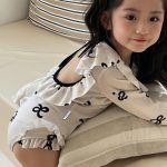 【100-140cm】水着 INS映え 韓国風 フリル リボン柄 - 画像 (4)
