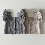 【73-100cm】セットアップ ベビー フリル チェック - 画像 (5)