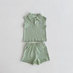 【73-100cm】セットアップ ベビー ポロネック ノースリーブ - 画像 (8)
