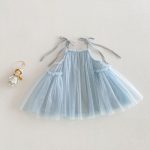 【73-100cm】ワンピース ベビー おしゃれ チュール ふんわり - 画像 (2)