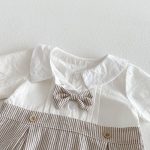 【66-90cm】カバーオール ベビー 切り替え リボン お出かけに - 画像 (9)