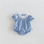 【66-90cm】ロンパース ベビー 女の子 蝶結び パフスリーブ - 画像 (3)
