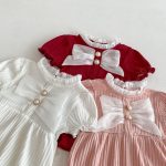 【66-90cm】ロンパース ベビー 可愛い 蝶結び パフスリーブ - 画像 (11)