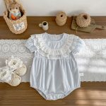 【66-90cm】ロンパース レース パフスリーブ おしゃれ ベビー服 - 画像 (7)