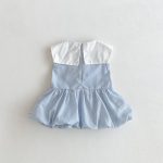 【73-100cm】ワンピース ベビー 女の子 ストライプ リボン付き - 画像 (8)