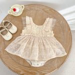 【66-100cm】ドレスロンパース ベビー フリル チュール - 画像 (3)