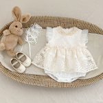 【73-100cm】ロンパースワンピース ベビー 女の子 フリル袖