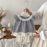 【73-100cm】シャツ or レギンス ベビー 女の子 チェック フリルスリーブ - 画像 (5)