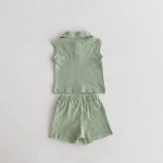【73-100cm】セットアップ ベビー ポロネック ノースリーブ - 画像 (9)