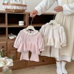 【73-110cm】セットアップ パフスリーブ シンプル 可愛い 女の子 - 画像 (7)
