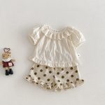 【73-100cm】ブラウス or ドットショートパンツ ベビー 女の子 コットン ジャガード