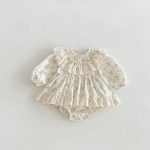 【66-90cm】ロンパース ベビー 女の子 韓国風 プリンセス 小花柄 - 画像 (6)