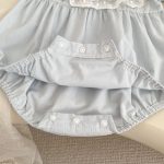 【66-90cm】ロンパース ベビー 女の子 二重レースパフスリーブ - 画像 (9)