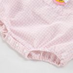 【66-100cm】セットアップ ベビー チェック サロペットロンパース＆Tシャツ - 画像 (7)