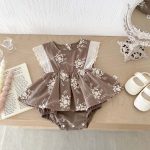 【66-90cm】ロンパース ベビー おしゃれ フリル 花刺繡 - 画像 (8)